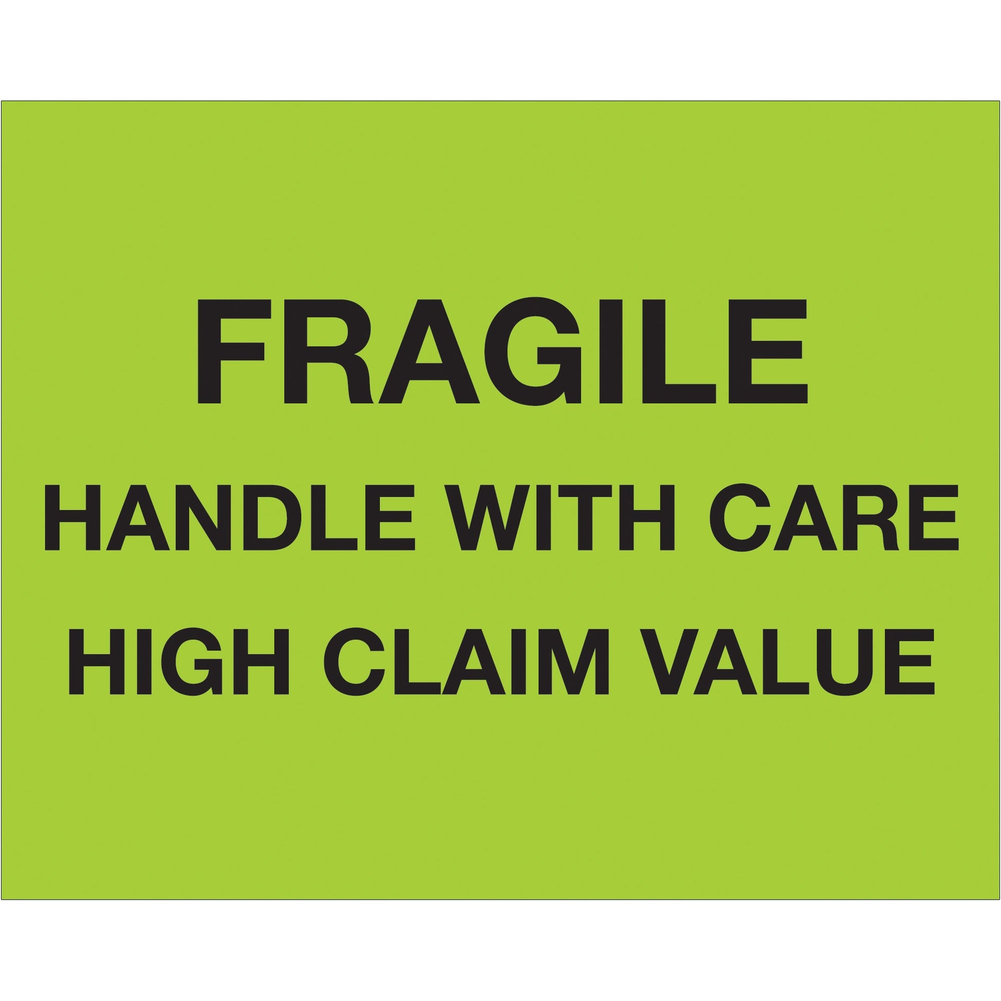 tape-logic-r-8-x-10-fragile-handle-with-care-high-claim-value-fluorescent-green-labels-dl1333_1