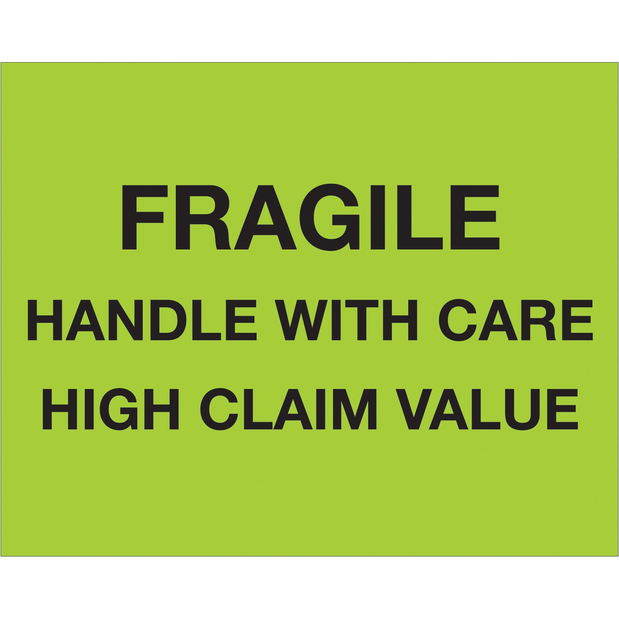tape-logic-r-8-x-10-fragile-handle-with-care-high-claim-value-fluorescent-green-labels-dl1333_1