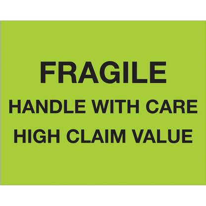 tape-logic-r-8-x-10-fragile-handle-with-care-high-claim-value-fluorescent-green-labels-dl1333_1