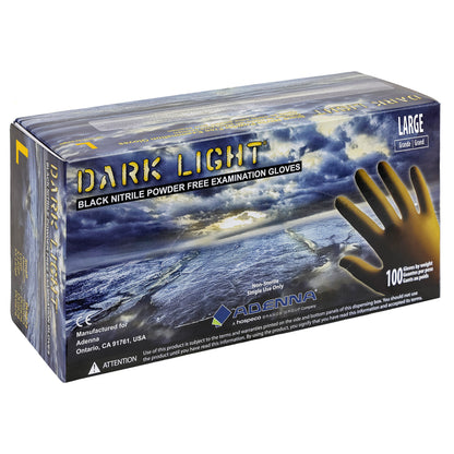Safety Zone® Dark Light Nitrile Powder Free 9 mil Exam Gloves, Black, Lrg, Case of 1000 (SZNDLG676)