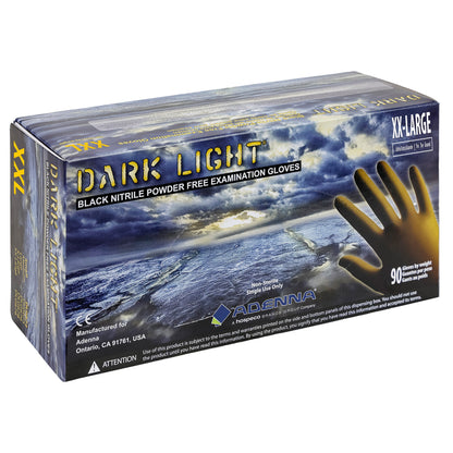 Safety Zone® Dark Light Nitrile Powder Free 9 mil Exam Gloves, Black, 2XL, Case of 900 (SZNDLG679)