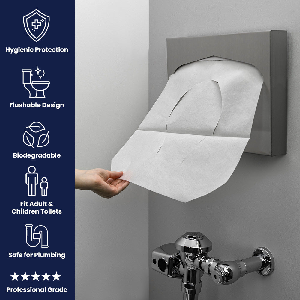 Hospeco® Discreet Seat® Toilet Seat Covers, Half Fold, 250/Pack, 4 Packs/Case (HOSDS1000CT)