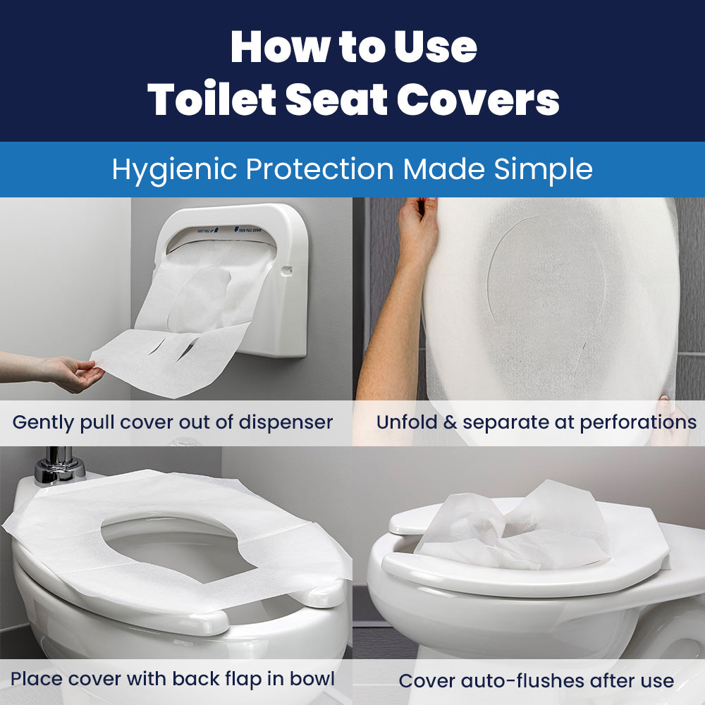 Hospeco® Discreet Seat® Toilet Seat Covers, Half Fold, 250/Pack, 4 Packs/Case (HOSDS1000CT)