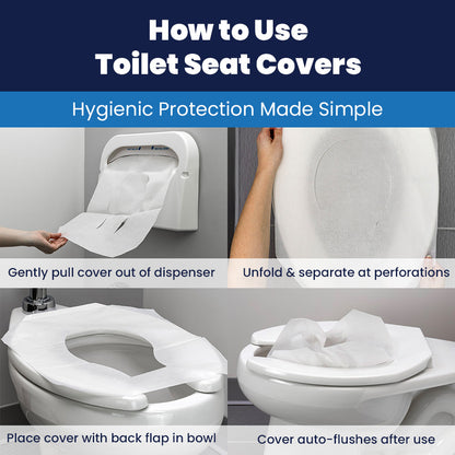 Hospeco® Discreet Seat® Toilet Seat Covers, Half Fold, 250/Pack, 20 Packs/Case (HOSDS5000CT)