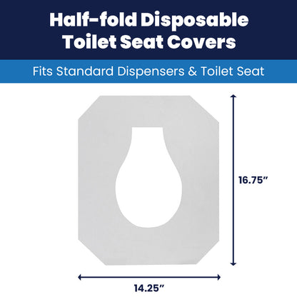 Hospeco® Discreet Seat® Toilet Seat Covers, Half Fold, 250/Pack, 4 Packs/Case (HOSDS1000CT)