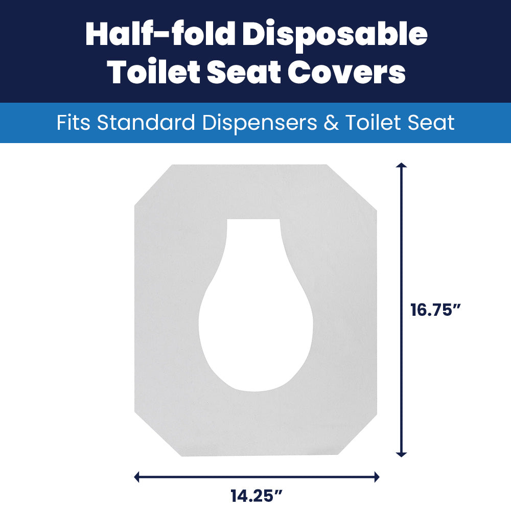 Hospeco® Discreet Seat® Toilet Seat Covers, Half Fold, 250/Pack, 20 Packs/Case (HOSDS5000CT)