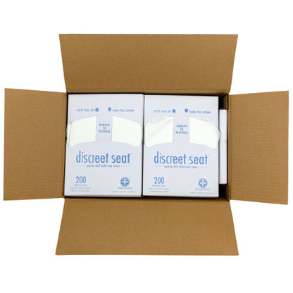 Hospeco® Discreet Seat® Toilet Seat Covers, Quarter Fold, 200/Pack, 20 Packs/Case (HOSDS-QTR-5M)