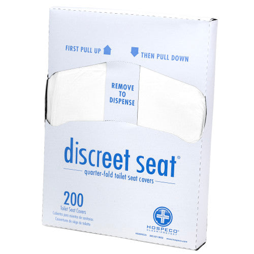 Hospeco® Discreet Seat® Toilet Seat Covers, Quarter Fold, 200/Pack, 20 Packs/Case (HOSDS-QTR-5M)