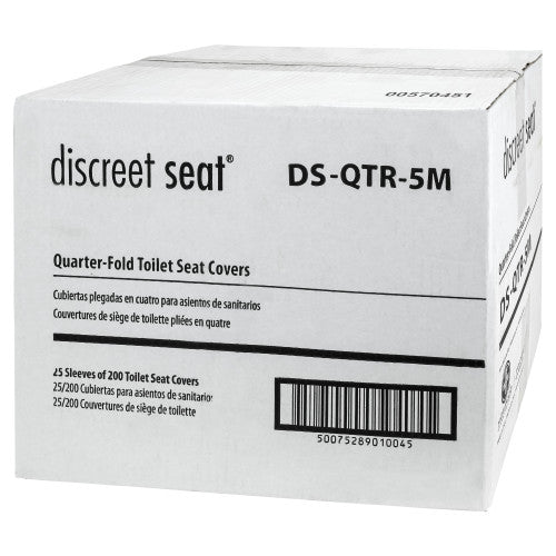 Hospeco® Discreet Seat® Toilet Seat Covers, Quarter Fold, 200/Pack, 20 Packs/Case (HOSDS-QTR-5M)