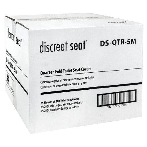Hospeco® Discreet Seat® Toilet Seat Covers, Quarter Fold, 200/Pack, 20 Packs/Case (HOSDS-QTR-5M)