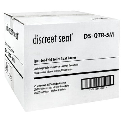 Hospeco® Discreet Seat® Toilet Seat Covers, Quarter Fold, 200/Pack, 20 Packs/Case (HOSDS-QTR-5M)