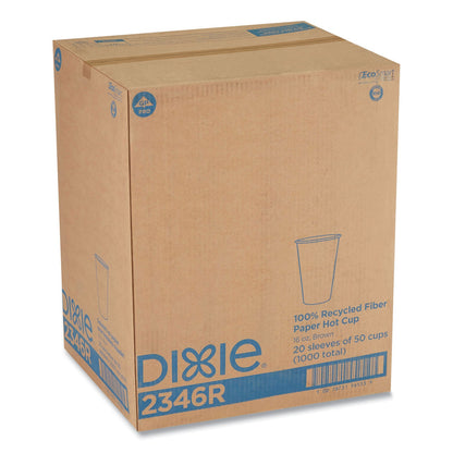 Dixie EcoSmart Recycled Hot/Cold Cups, 16 oz, Kraft Paper, 1,000/Carton (DXE2346R)