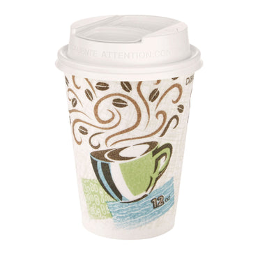 Dixie Smart Top Reclosable Lids for Hot Cups, Fits 10 oz to 20 oz Cups, White, 1,000/Carton (DXEDSL9542)