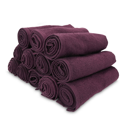 Hospeco® Cotton Salon Towel 16x28 Eggplant, 12/Pack (BB-1628-3EGP)