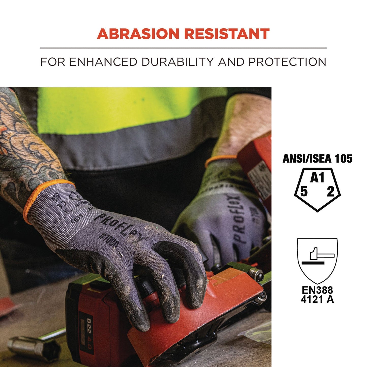 Ergodyne ProFlex 7000 Nitrile-Coated Gloves Microfoam Palm, Gray, X-Small, 12 Pairs/Pack (EGO10361)