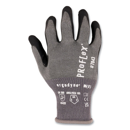Ergodyne ProFlex 7043 ANSI A4 Nitrile Coated CR Gloves, Gray, Medium, 1 Pair (EGO10523)