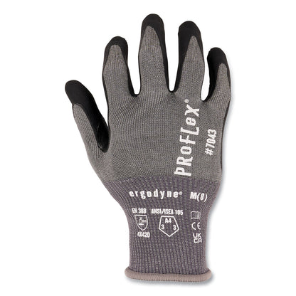 Ergodyne ProFlex 7043 ANSI A4 Nitrile Coated CR Gloves, Gray, Large, 1 Pair (EGO10524)