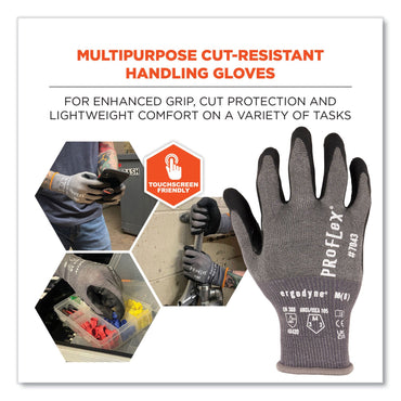 Ergodyne ProFlex 7043 ANSI A4 Nitrile Coated CR Gloves, Gray, 2X-Large, 1 Pair (EGO10526)