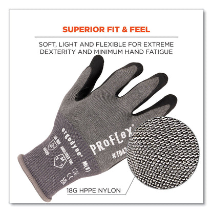 Ergodyne ProFlex 7043 ANSI A4 Nitrile Coated CR Gloves, Gray, 2X-Large, 1 Pair (EGO10526)
