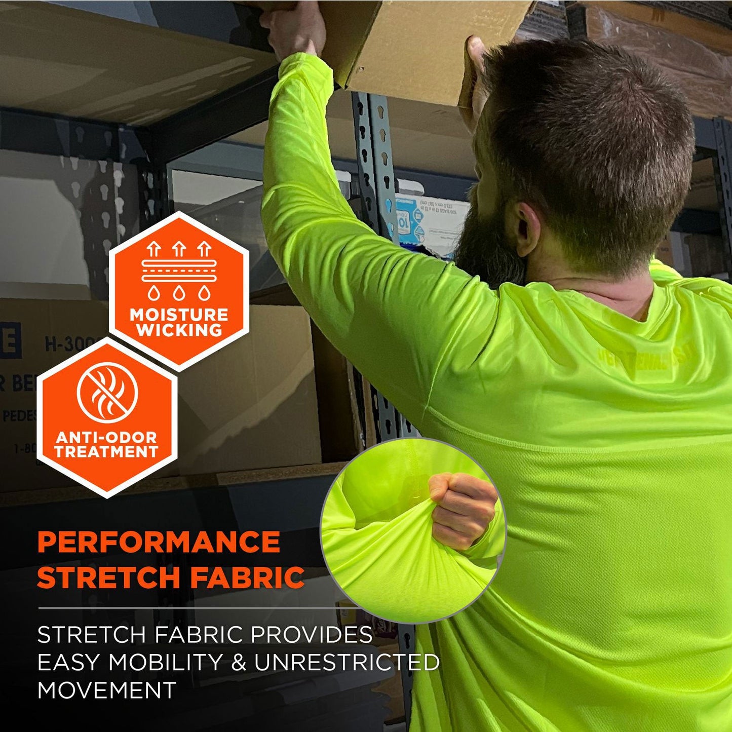 Ergodyne Chill-Its 6689 Cooling Long Sleeve Sun Shirt with UV Protection, Large, Lime (EGO12144)