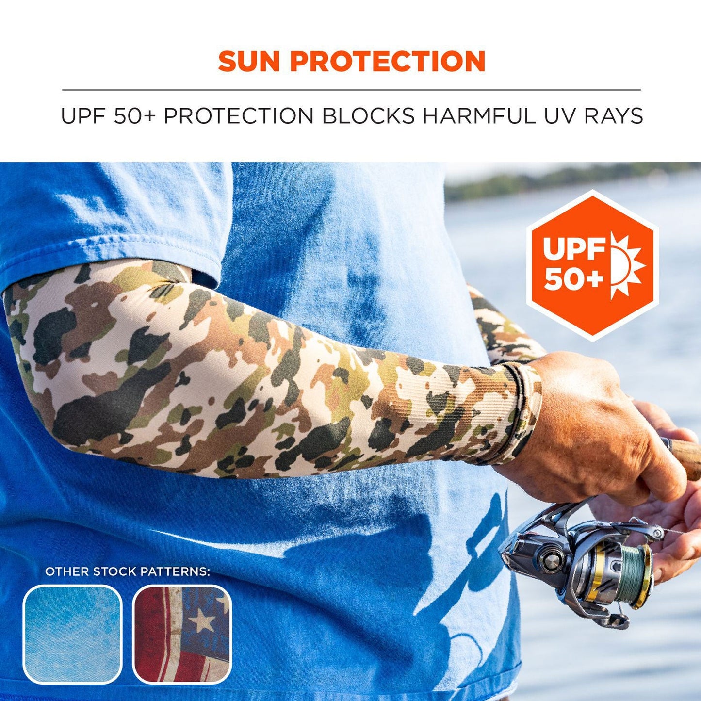 Ergodyne Chill-Its 6695 Sun Protection Arm Sleeves, Polyester/Spandex, X-Large/2X-Large, Camo (EGO12192)