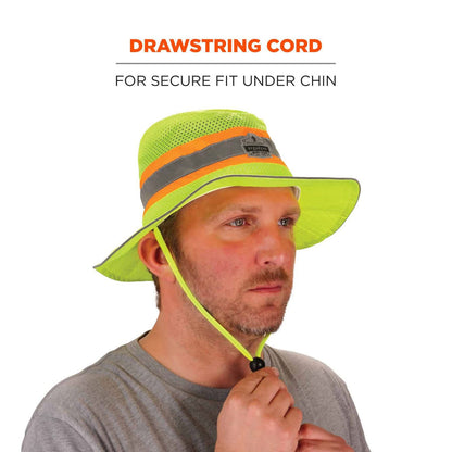 Ergodyne Chill-Its 8935CT Hi-Vis PVA Ranger Sun Hat, Polyester/PVA, 2X-Large/3X-Large, Lime (EGO12600)