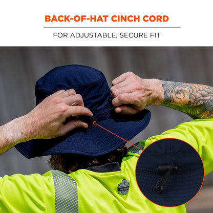 Ergodyne Chill-Its 8939 Cooling Bucket Hat, Polyester/Spandex, One Size Fits Most, Navy (EGO12665)