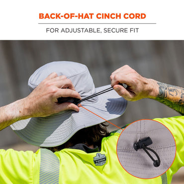 Ergodyne Chill-Its 8939 Cooling Bucket Hat, Polyester/Spandex, One Size Fits Most, Gray (EGO12666)