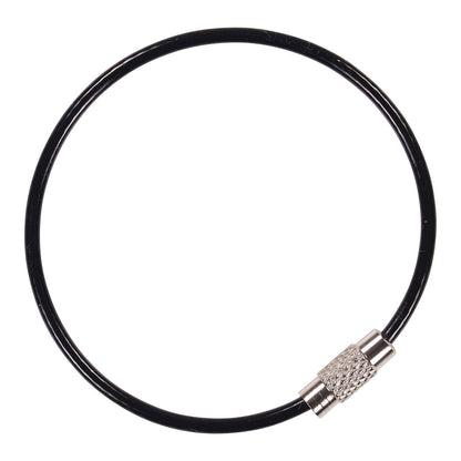 Ergodyne Arsenal 5719 Wire Cable Key Ring, 1.88" dia, Iron, Black, 10/Pack (EGO13722)