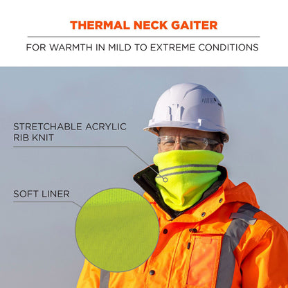 Ergodyne N-Ferno 6961 Reflective Winter Neck Gaiter, One Size Fits Most, Lime (EGO16958)