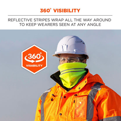 Ergodyne N-Ferno 6961 Reflective Winter Neck Gaiter, One Size Fits Most, Lime (EGO16958)