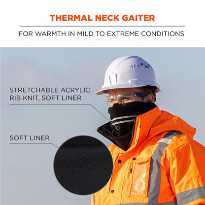 Ergodyne N-Ferno 6961 Reflective Winter Neck Gaiter, One Size Fits Most, Black (EGO16959)