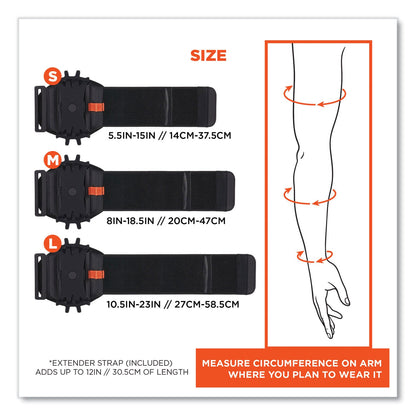 Ergodyne Squids 5545 Arm and Wrist Scanner Mount, Small, 7 x 8.5 x 1.5, Elastic, Black (EGO19143)