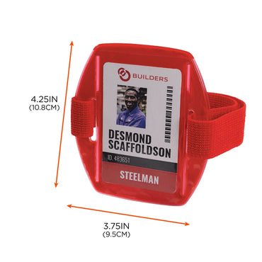 Ergodyne Squids 3386 Arm Band ID/Badge Holder, Vertical, Red 3.75 x 4.25 Holder, 2.5 x 4 Insert (EGO19955)