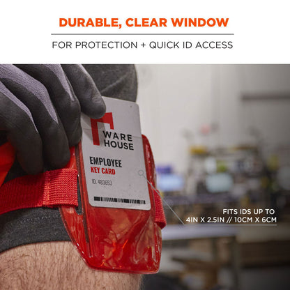 Ergodyne Squids 3386 Arm Band ID/Badge Holder, Vertical, Red 3.75 x 4.25 Holder, 2.5 x 4 Insert (EGO19955)