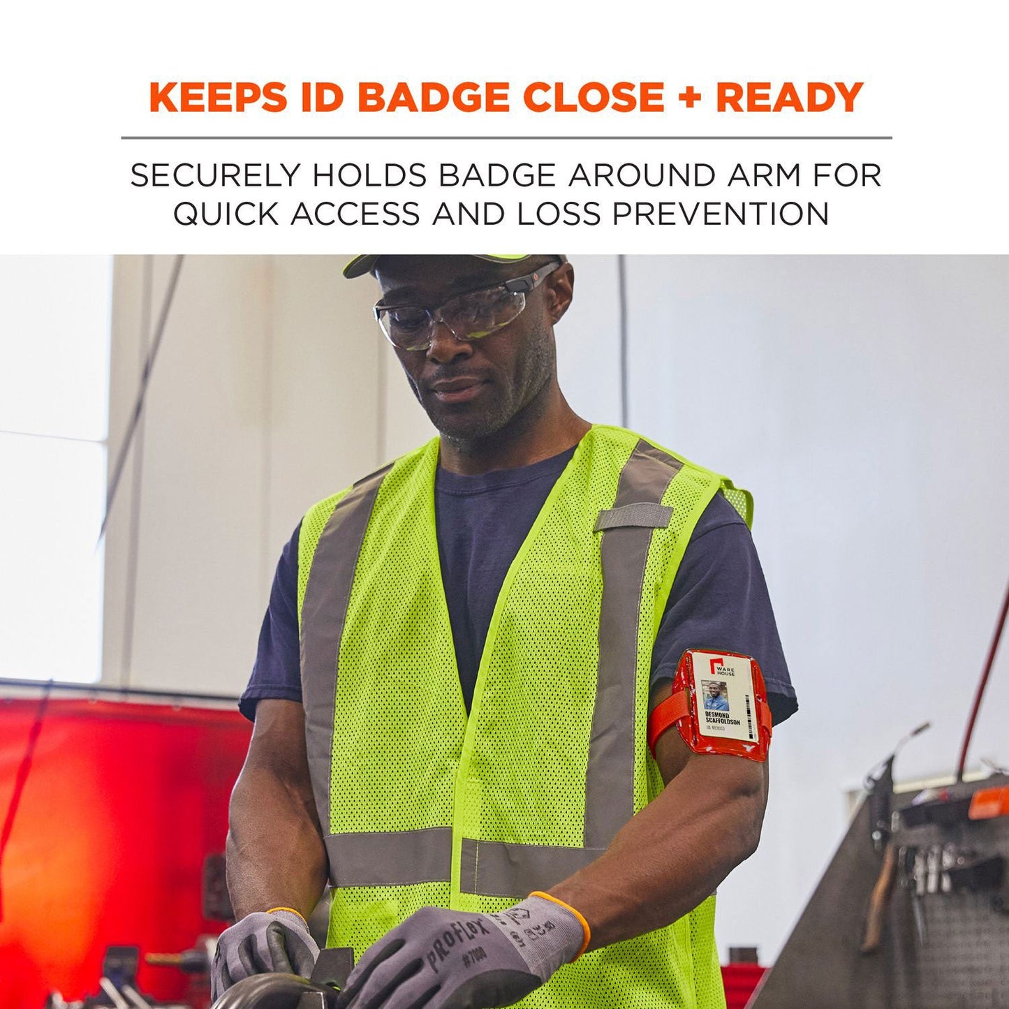 Ergodyne Squids 3386 Arm Band ID/Badge Holder, Vertical, Red 3.75 x 4.25 Holder, 2.5 x 4 Insert (EGO19955)