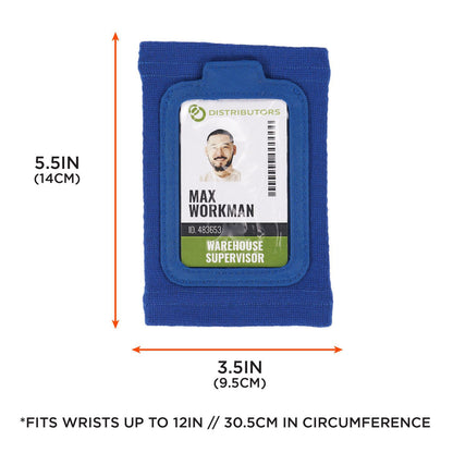 Ergodyne Squids 3388 Wrist ID/Badge Holder, Vertical, Blue 3.5 x 5.5 Holder, 2.75 x 3.75 Insert (EGO19963)
