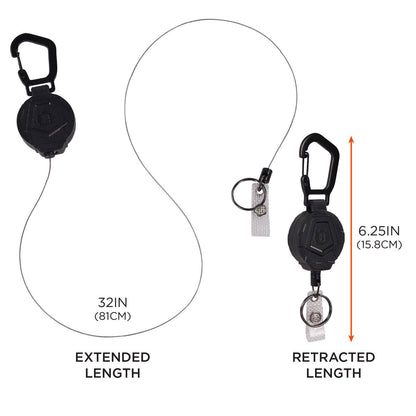 Ergodyne Squids 3391 ID/Badge Reel, Extends 32", Black (EGO19968)