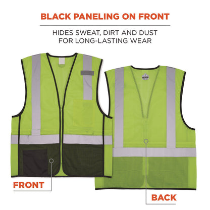 Ergodyne GloWear 8210Z Hi-Vis Class 2 Mesh Vest, 2X-Large to 3X-Large, Lime (EGO23017)