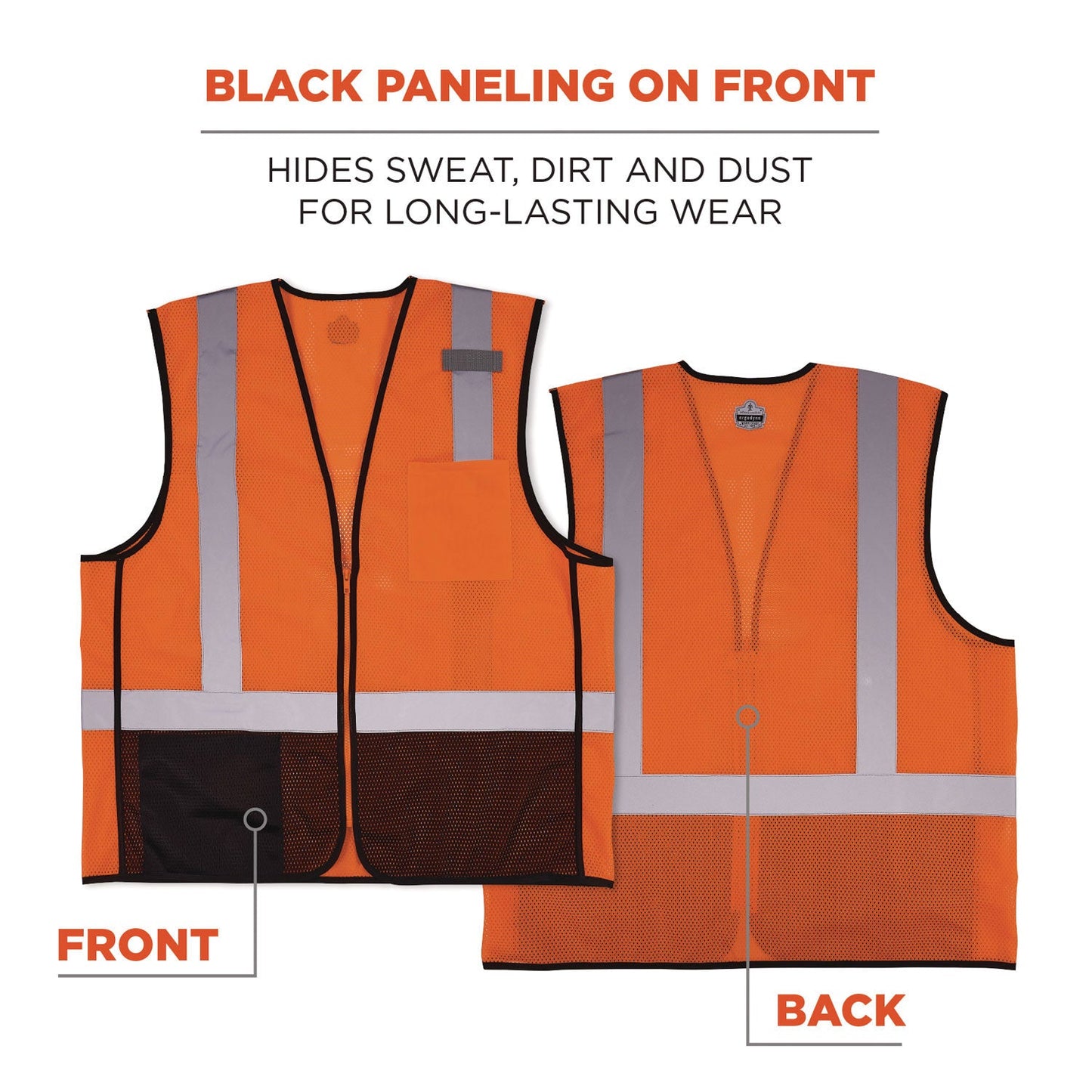 Ergodyne GloWear 8210Z Hi-Vis Class 2 Mesh Vest, Large to X-Large, Orange (EGO23025)