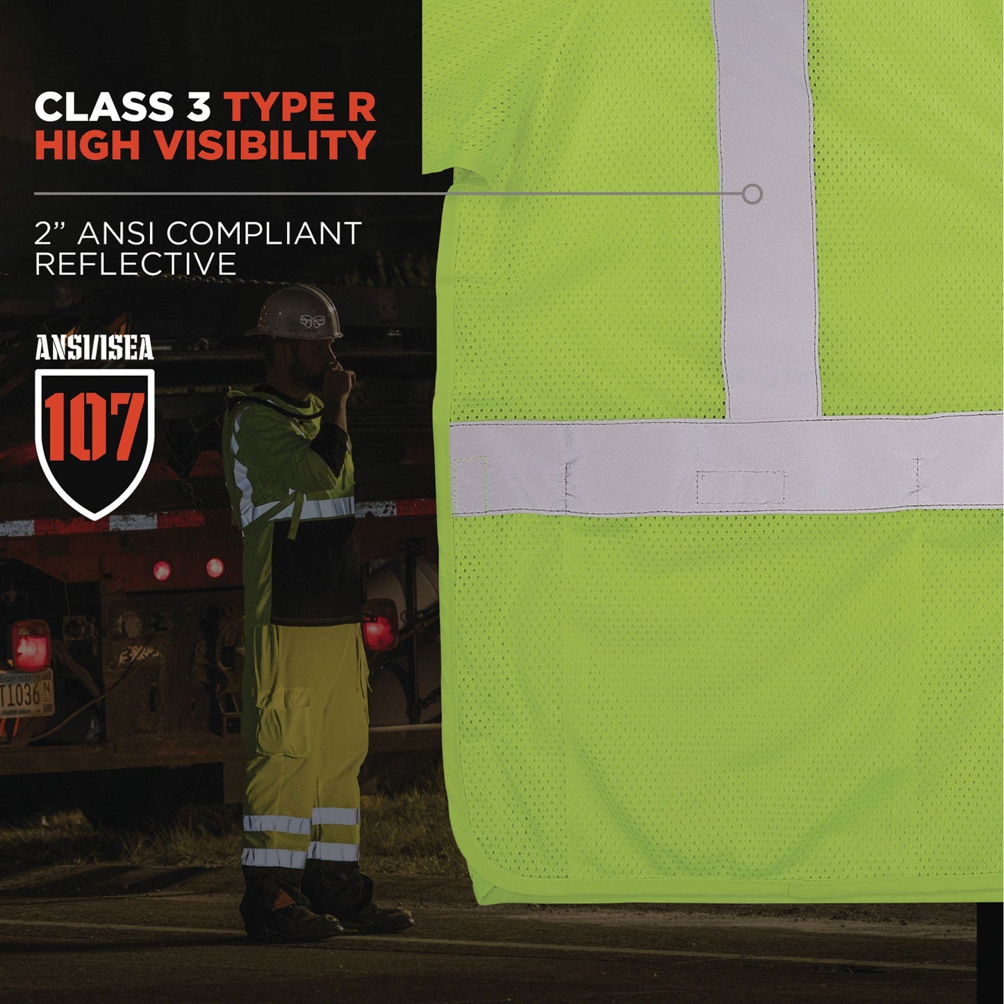 Ergodyne GloWear 8315BA Class 3 Hi-Vis Breakaway Safety Vest, 4X-Large to 5X-Large, Lime (EGO23059)