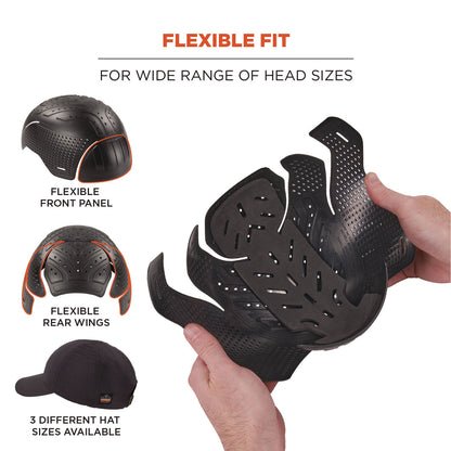 Ergodyne Skullerz 8947 Lightweight Baseball Hat and Bump Cap Insert, X-Large/2X-Large, Black (EGO23452)