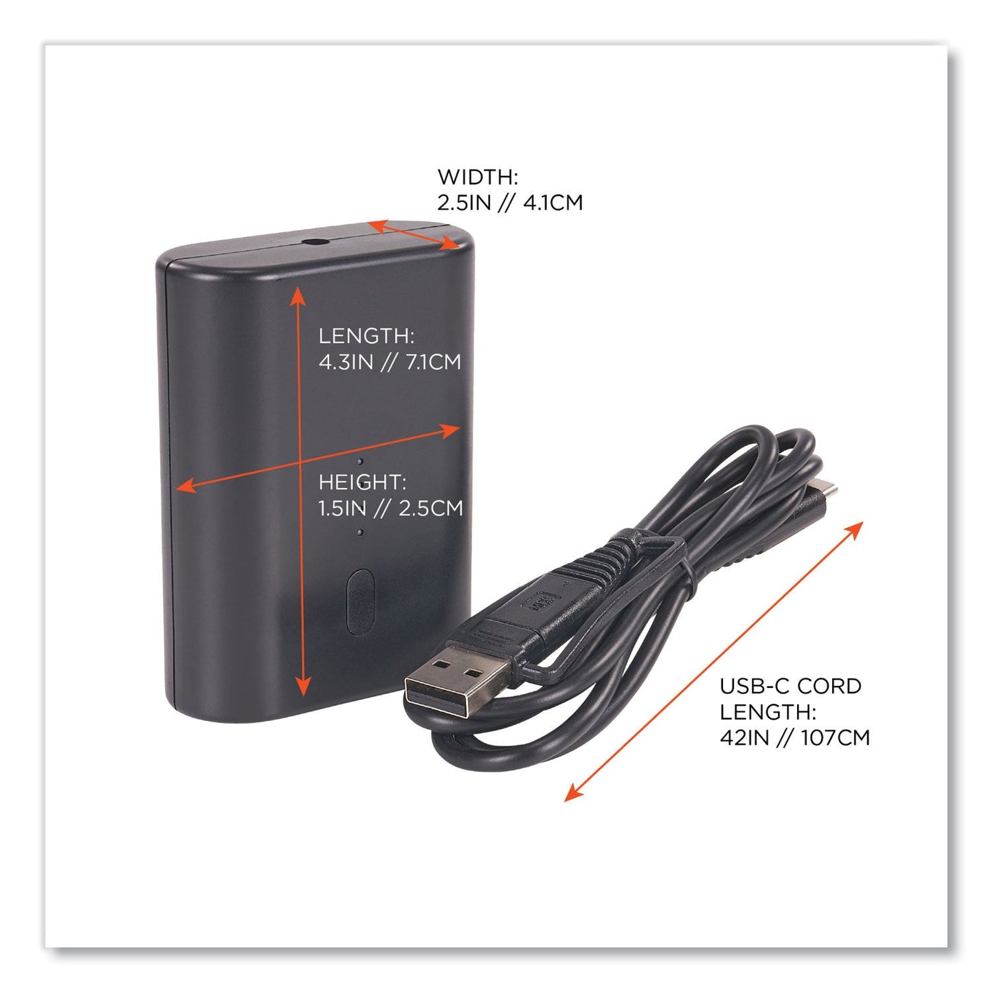 Ergodyne N-Ferno 6495B Portable Battery Power Bank with USB-C Cord, 7.2 V (EGO41801)