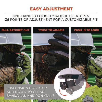 Ergodyne Skullerz 8967 Class E Lightweight Cap-Style Hard Hat, 6-Point Rachet Suspension, Blue (EGO60273)