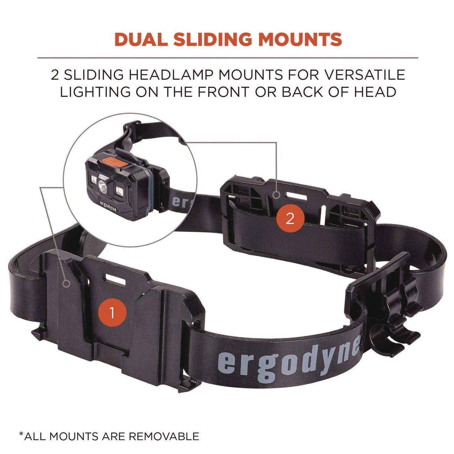 Ergodyne Skullerz 8979 Headband Light Mount with Silicone Strap (EGO60291)