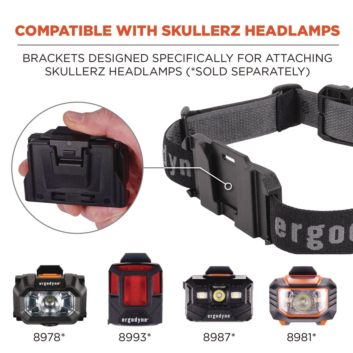 Ergodyne Skullerz 8980 Headband Light Mount with Fabric Strap (EGO60292)