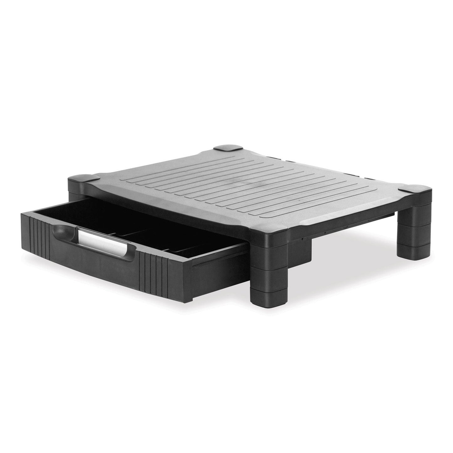 Mind Reader Monitor Stand Riser with Drawer, 17" x 13" x 3.75", Black, Supports 22 lbs (EMSDRPLMONSTBLK)