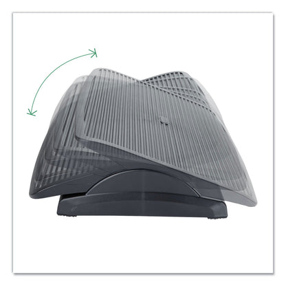 Mind Reader Adjustable Height Ergonomic Footrest, 17.62w x 14d x 3.75h, Black (EMSFTLINEBLK)