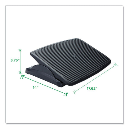 Mind Reader Adjustable Height Ergonomic Footrest, 17.62w x 14d x 3.75h, Black (EMSFTLINEBLK)