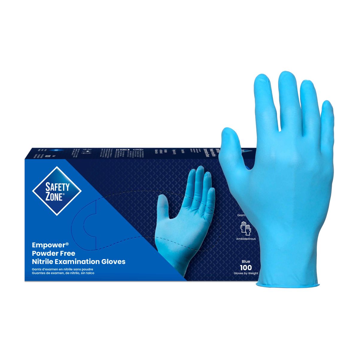 Safety Zone® Nitrile Powder Free 8 mil Exam Gloves, Blue, Sm, Case of 1000 (SZNEPW442)